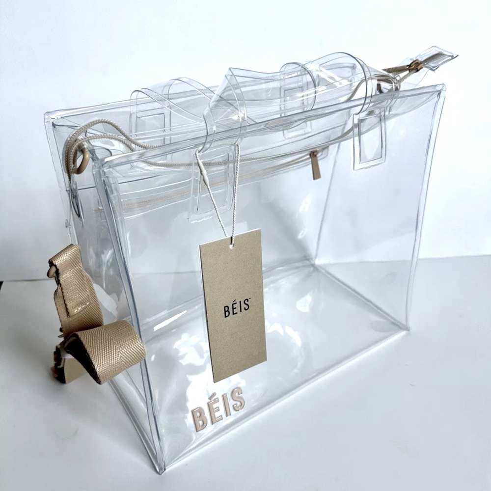 NWT BEIS The Stadium Tote I Crossbody I Top Handle Clear Sold Out